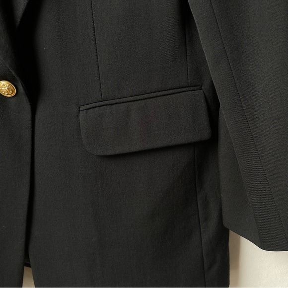 Vintage Hunter’s Glen Black Classic Single Button Blazer Suit Jacket Size 10 - Picture 6 of 16